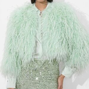 Alice + Olivia KIDMAN BOXY FEATHER CROP
